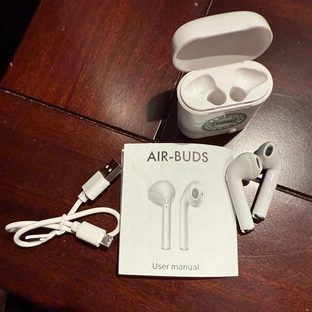 White Wireless Earbuds with Charging Case